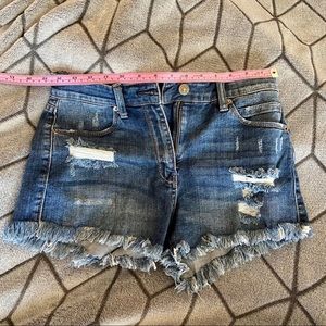 Just USA Cotton Jean Frayed Destroyed Denim Shorts